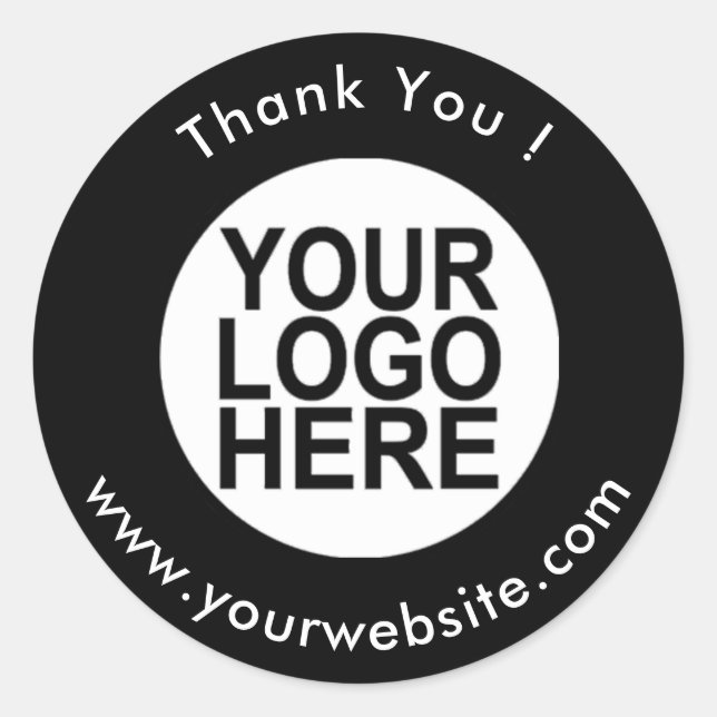 Your Logo, Name & Website Promo Classic Round Sticker (Front)
