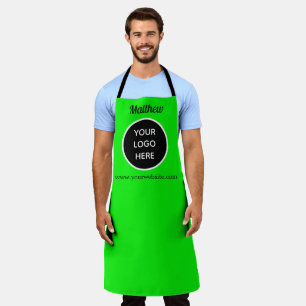 Your Logo Neon Green Elegant Yellow Business Apron