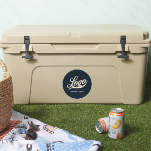 Your Logo on Blue Circle Cooler Business Vinyl