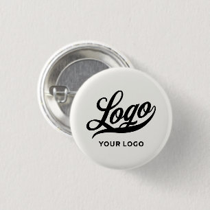 Your Logo on Off white Business Simple Minimal 1 Inch Round Button
