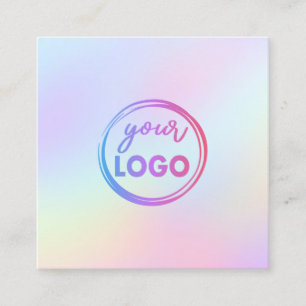 your logo on pastel gradient square business card