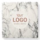 your logo on white marble