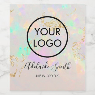 your logo on white opal  wine label