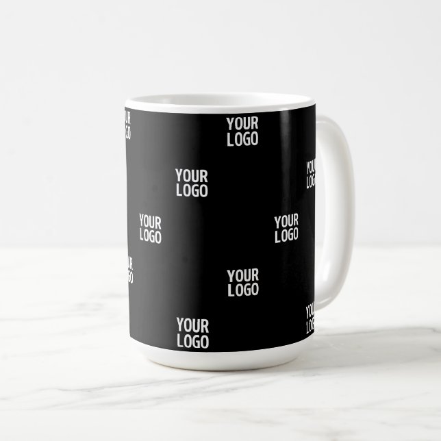 Your Logo or Any Image | Diagonal Stripes  Coffee Mug (Front Right)