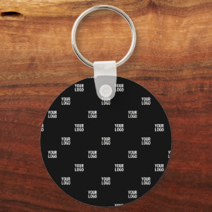 Your Logo or Any Image   Diagonal Stripes  Keychain