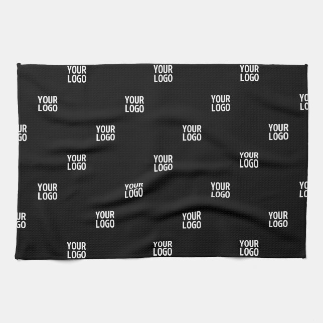 Your Logo or Any Image | Diagonal Stripes  Kitchen Towel (Horizontal)
