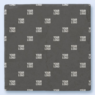 Your Logo or Any Image Diagonal Stripes Stone Coaster