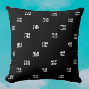 Your Logo or Any Image   Diagonal Stripes  Throw Pillow