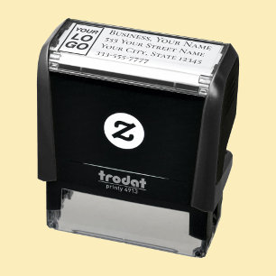 Your Logo or Art DIY Name Address Phone Serif Text Self-inking Stamp