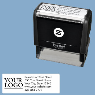 Your Logo or Art, DIY Name Address Phone Website Self-inking Stamp
