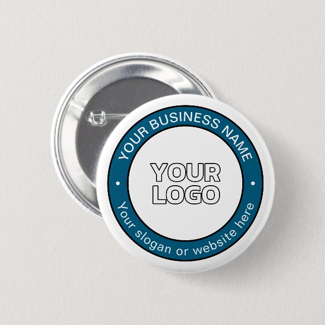 Your Logo or Design & Customizable Circular Text 2 Inch Round Button (Front & Back)