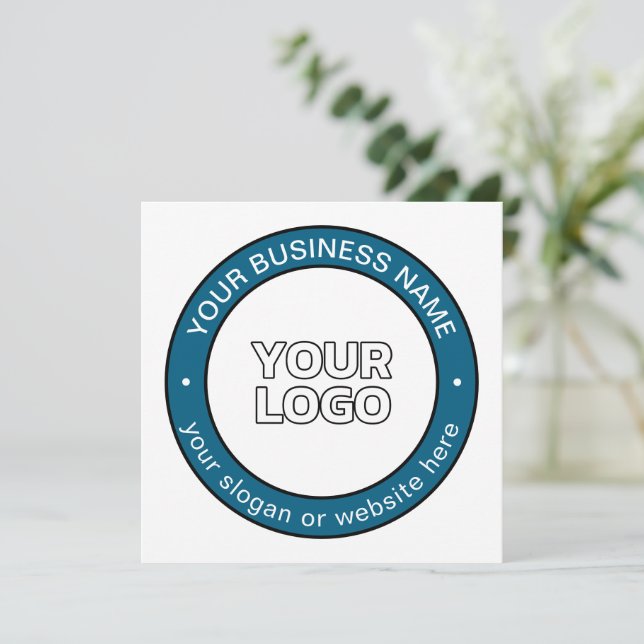 Your Logo or Design & Customizable Circular Text Card (Standing Front)
