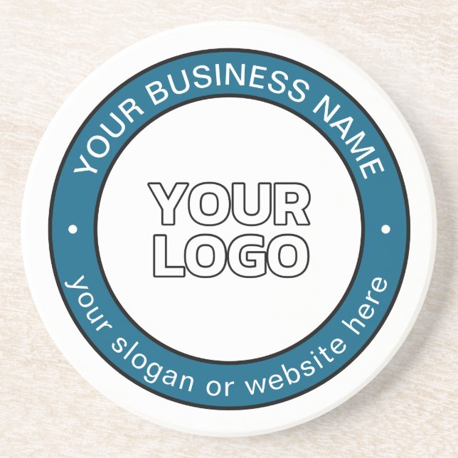 Your Logo or Design & Customizable Circular Text Coaster (Front)