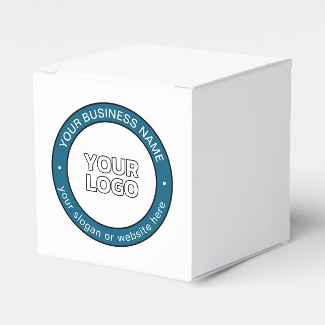 Your Logo or Design & Customizable Circular Text Favor Box (Front Side)