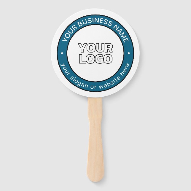 Your Logo or Design & Customizable Circular Text Hand Fan (Front)