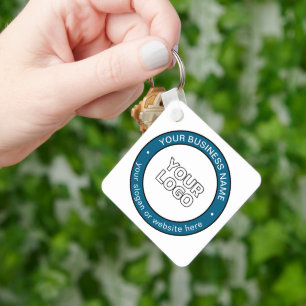 Your Logo or Design & Customizable Circular Text Keychain