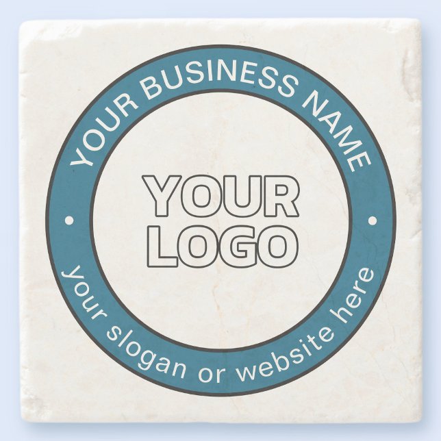 Your Logo or Design & Customizable Circular Text Stone Coaster (Creator Uploaded)