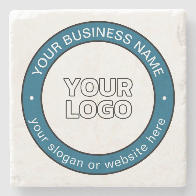 Your Logo or Design & Customizable Circular Text Stone Coaster (Front)