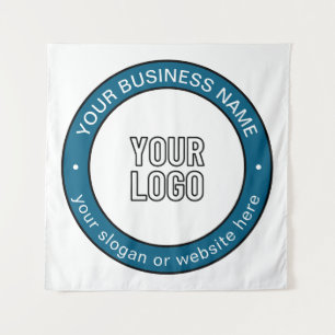 Your Logo or Design & Customizable Circular Text Tapestry