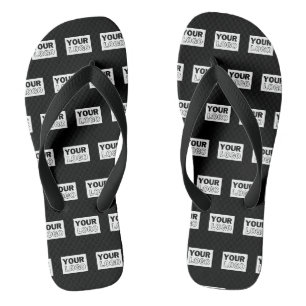 Your Logo or Design   Editable Colour Background  Flip Flops