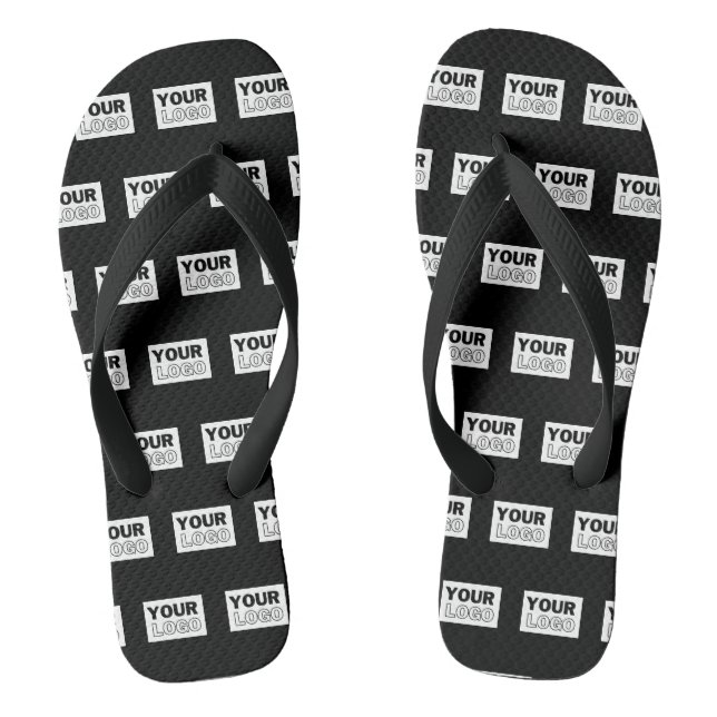 Your Logo or Design | Editable Colour Background  Flip Flops (Footbed)