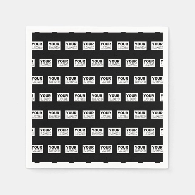 Your Logo or Design | Editable Colour Background  Napkin (Front)