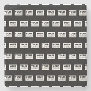 Your Logo or Design   Editable Colour Background  Stone Coaster