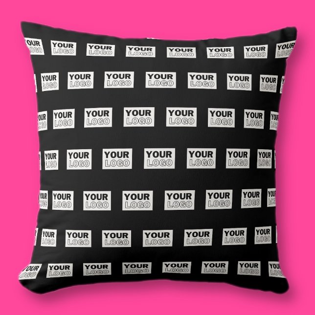 Your Logo or Design | Editable Colour Background  Throw Pillow (Creator Uploaded)