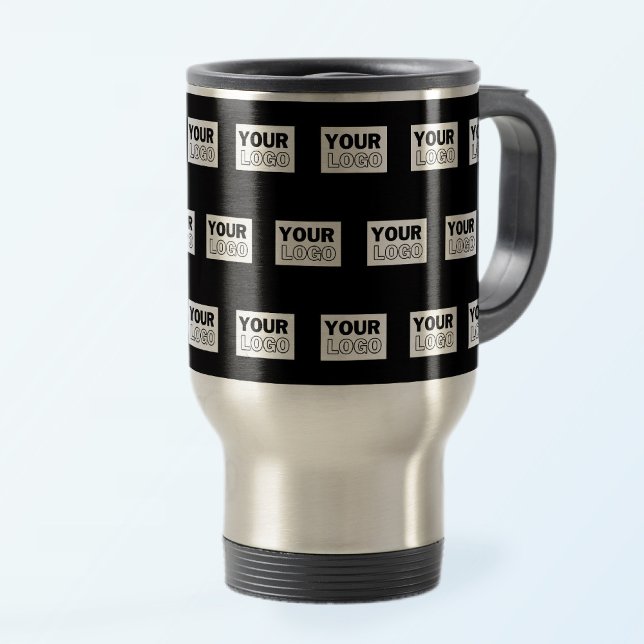 Your Logo or Design | Editable Colour Background  Travel Mug (Creator Uploaded)