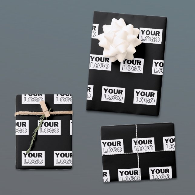 Your Logo or Design | Editable Colour Background  Wrapping Paper Sheet (Creator Uploaded)