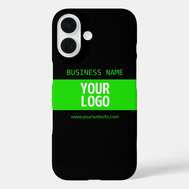 Your Logo or Image | Black & Bright Green Case-Mate iPhone Case (Back)