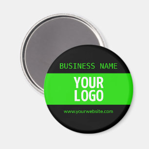Your Logo or Image   Black & Bright Green Magnet