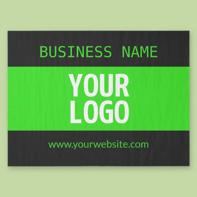 Your Logo or Image | Black & Bright Green Tissue Paper (Creator Uploaded)