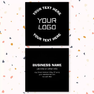 Your Logo or Image & Editable Text Black & White