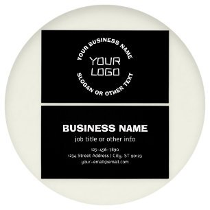 Your Logo or Image & Editable Text Black & White