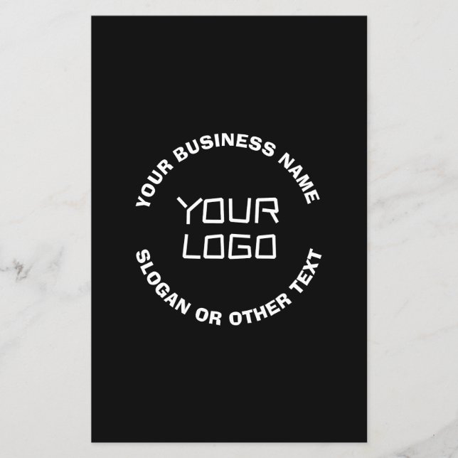 Your Logo or Image & Editable Text | Black & White (Front)