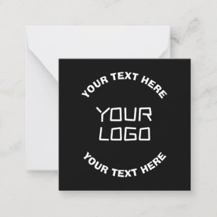 Your Logo or Image & Editable Text Black & White Card