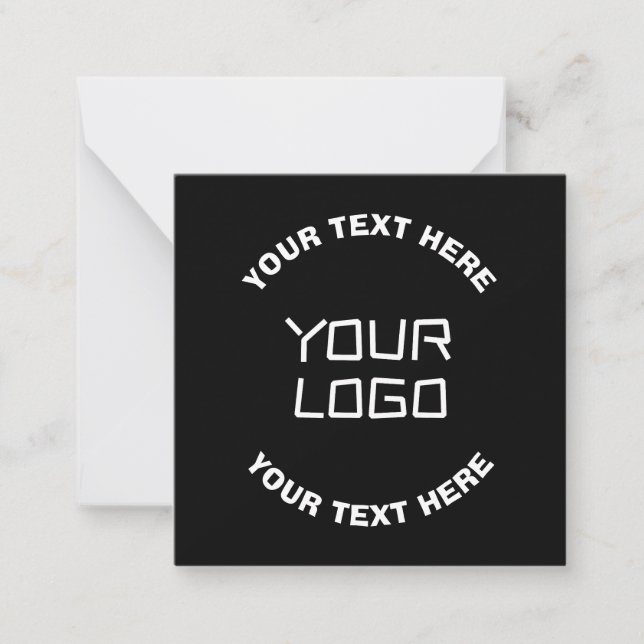 Your Logo or Image & Editable Text | Black & White Card (Front)