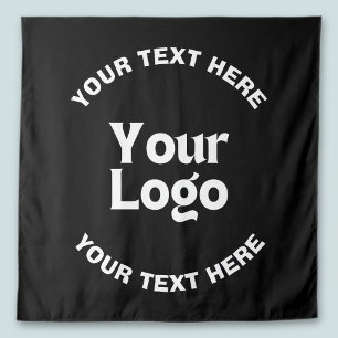 Your Logo or Image & Editable Text   Black & White Tapestry