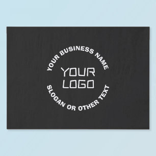 Your Logo or Image & Editable Text   Black & White Tissue Paper
