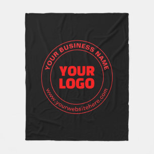 Your Logo or Image & Editable Text, Red or DIY Fleece Blanket