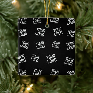 Your Logo or Image   Randomized Looking Template Ceramic Ornament