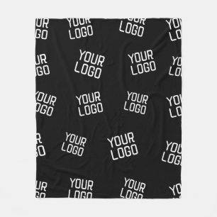 Your Logo or Image   Randomized Looking Template Fleece Blanket