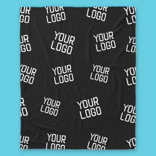 Your Logo or Image   Randomized Looking Template Fleece Blanket