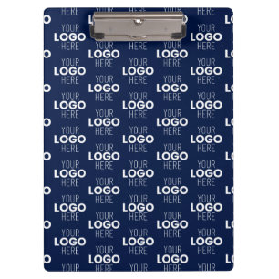 Your Logo or Image Repeating Pattern   Navy Blue Clipboard