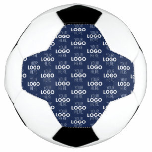 Your Logo or Image Repeating Pattern   Navy Blue Soccer Ball