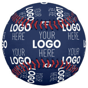 Your Logo or Image Repeating Pattern Navy Blue Softball