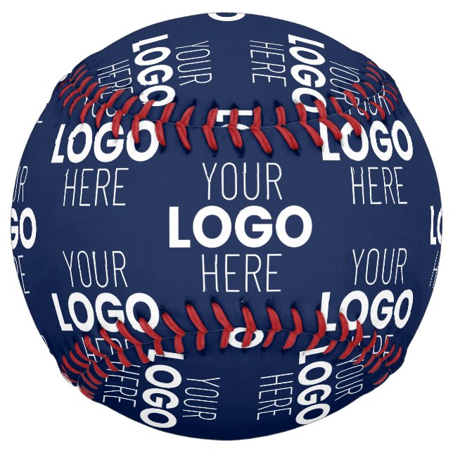 Your Logo or Image Repeating Pattern | Navy Blue Softball (Front)