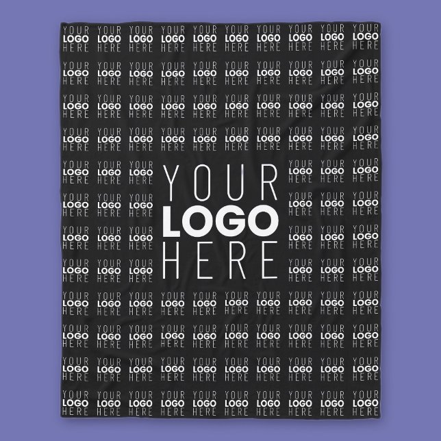 Your Logo or Image Tiled Pattern Large Centre Logo Fleece Blanket (Creator Uploaded)