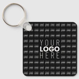 Your Logo or Image Tiled Pattern Large Centre Logo Keychain